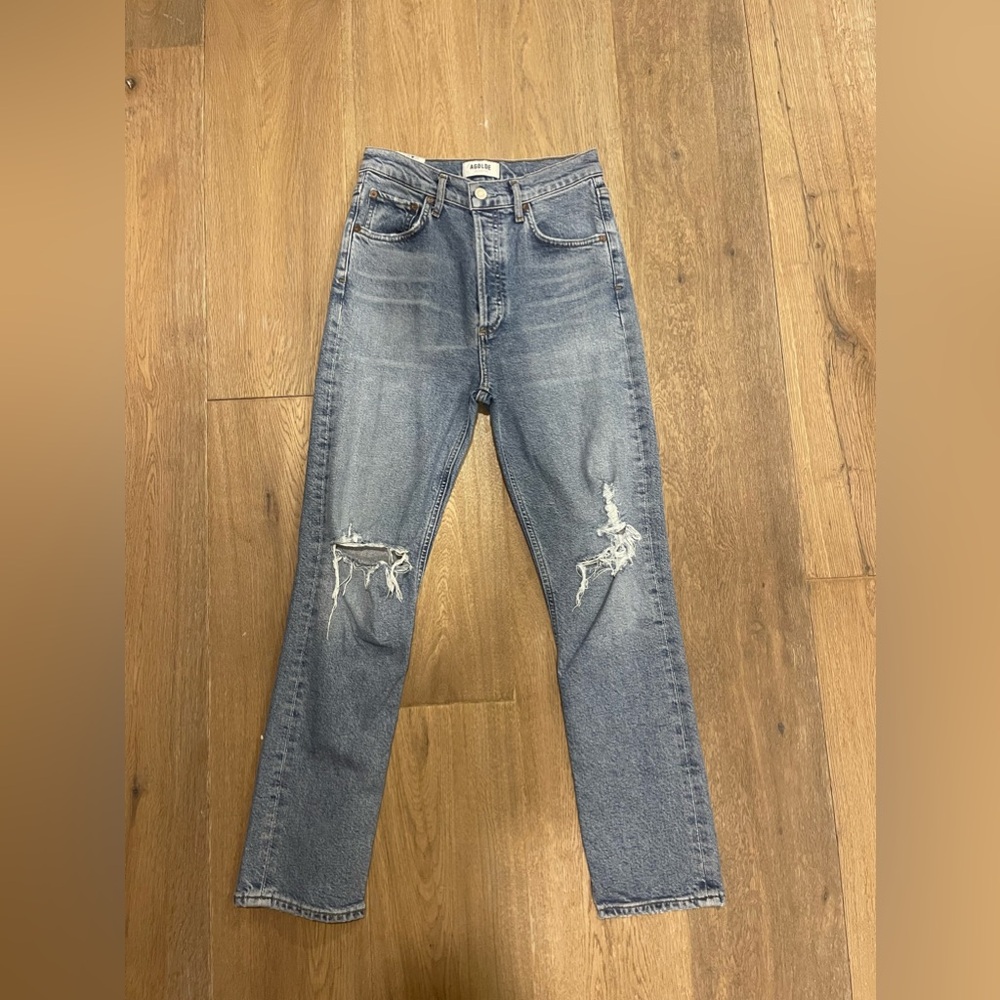 Agolde denim Riley size 24 blue ripped